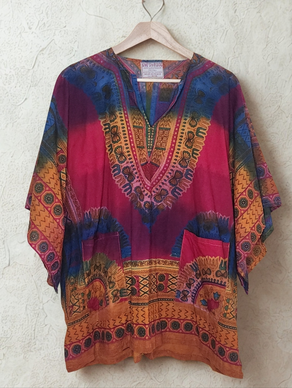 𝙂𝙮𝙥𝙨𝙮 𝙍𝙤𝙨𝙚 Stonewashed Dashiki Shirt • One Size